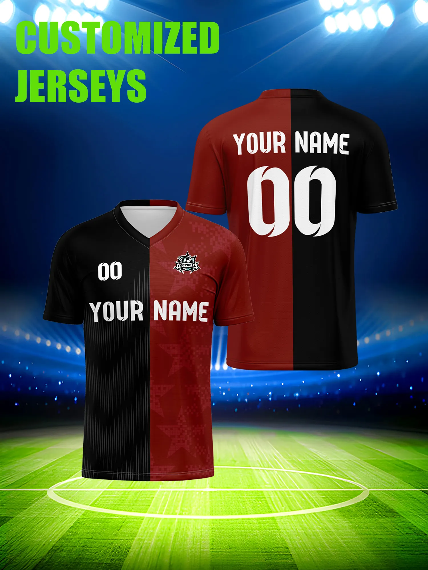 

Футболка для футбола с индивидуальным изображением, номером и именем, эксклюзивная коллекционная версия для фанатов.