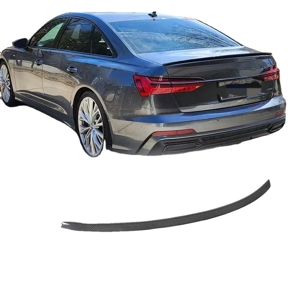 High Quality A6 S6 Car Carbon Fiber Rear Trunk Spoiler Wing For Audi A6 C8 S6 Sline Sedan 2019 2020 2021 2022 2023 2024