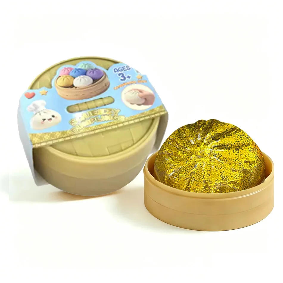 Glitter Dumpling Glitter Dumpling Squishy met doosje Dumplings Zintuiglijk knijpspeeltje voor stressverlichting