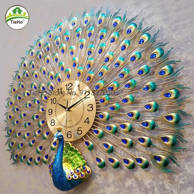 

Metal 3D Peacock Wall Clock, Modern Design, Living Room Decor, Large Wall Hanging, Mute Clock, Home Decorations, Crafts Gift