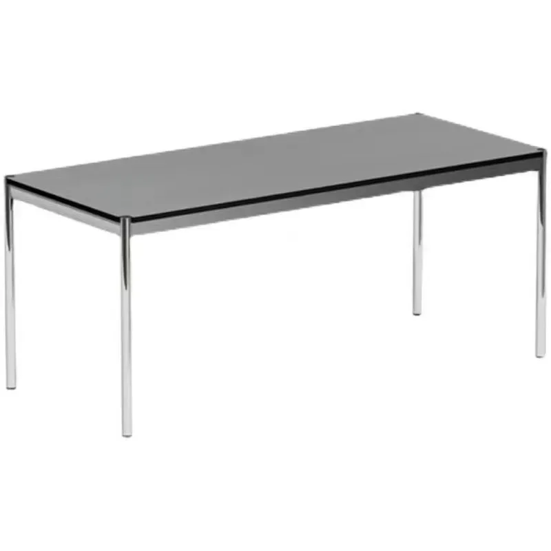 

Medieval style office desk computer desk writing desk ins Bauhaus rectangular conference table stainless steel table legs