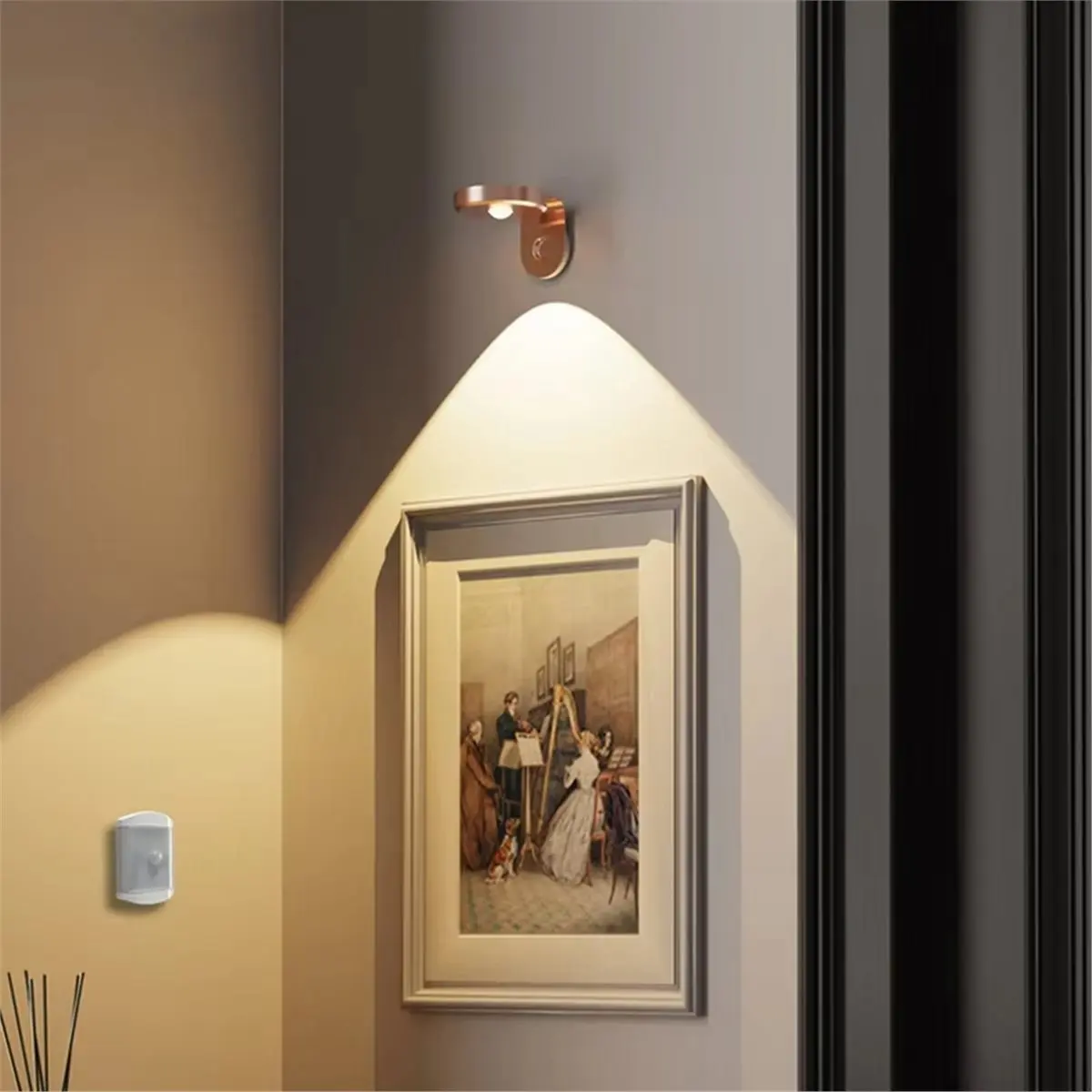 

(ABKM) Беспроводной USB-перезаряжаемый светодиодный ночник - Современная магнитная прикроватная лампа с сенсорным управлением для спальни и гостиной