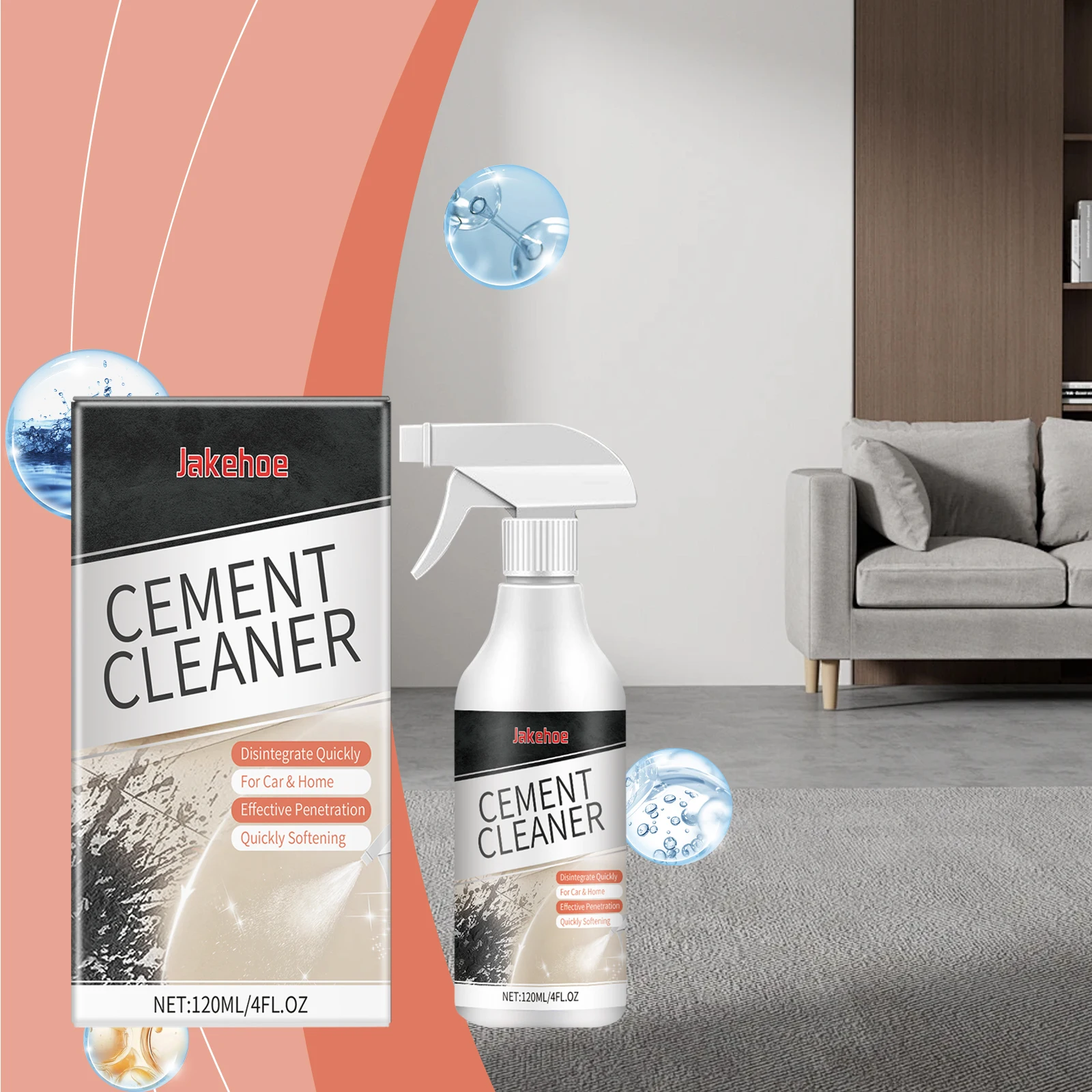 

120ML indoor/outdoor cement cleaner dissolves cement dust on tiles, concrete floor cleaner, strong stains on tiles, suitable for