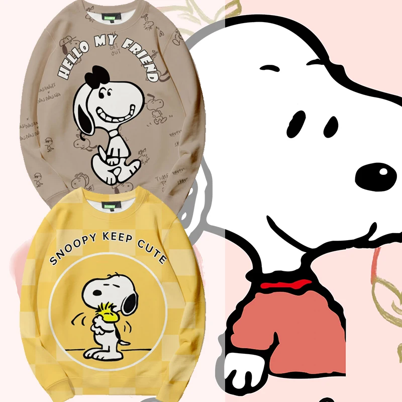 Snoopy round neck hoodie for women 2023 new autumn children's anime cartoon clothing for girls jacket