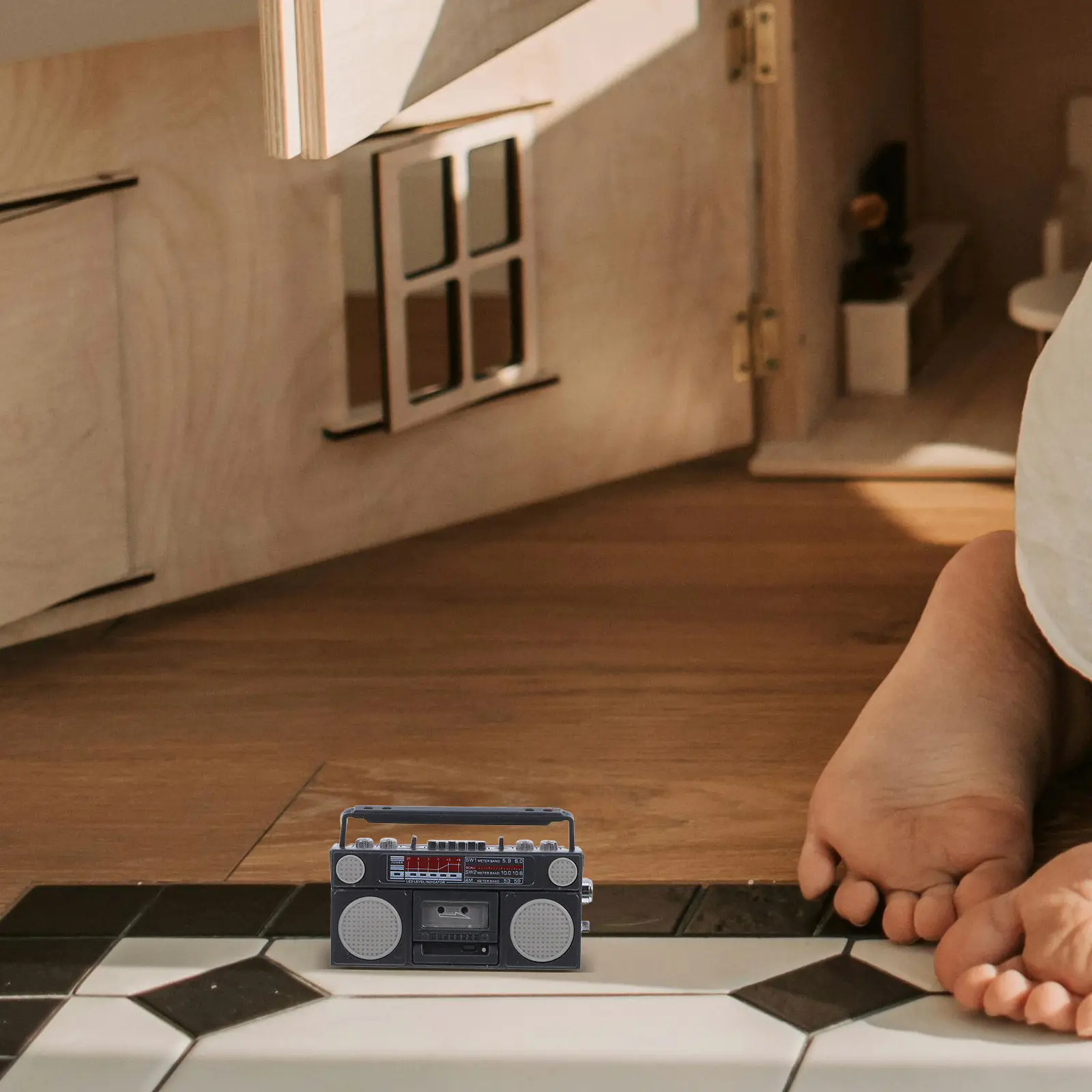 

Миниатюрная радиостанция для декора дома, легкая, из высококачественного пластика, идеально подходит для украшения миниатюрных домиков, имитация радиоприемника, реквизит для ландшафтного дизайна