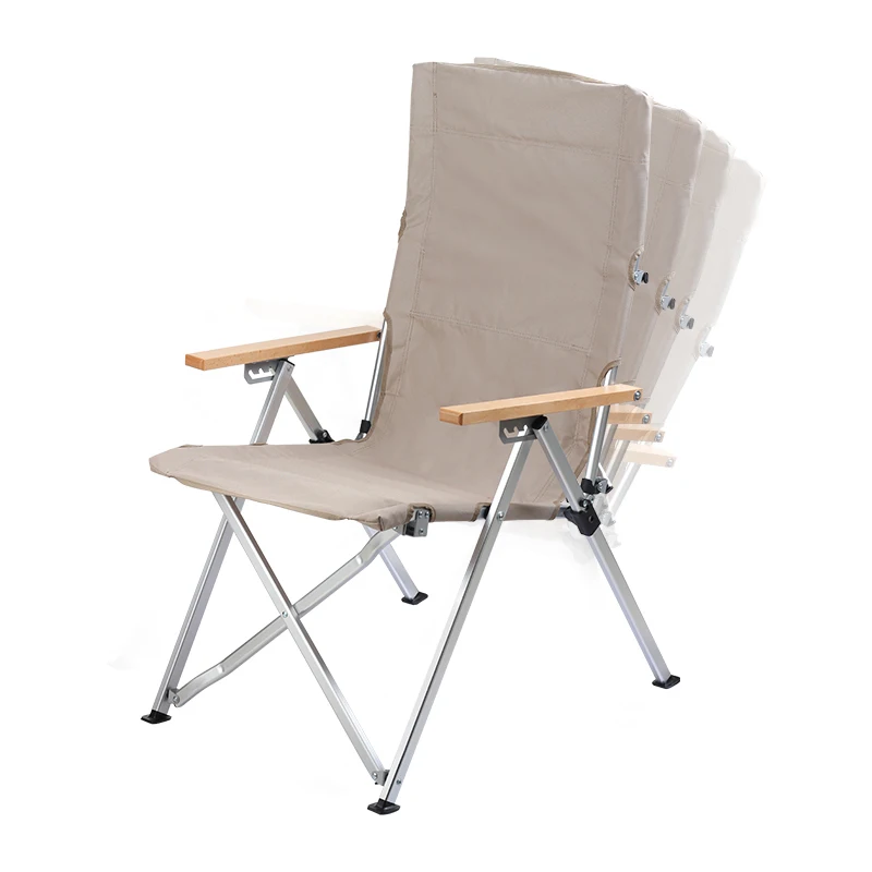 custom.Portable Aluminum Folding Camping Chairs Outdoor Patio Lounge Deck Adjustable Backrest Reclining Beach Chair