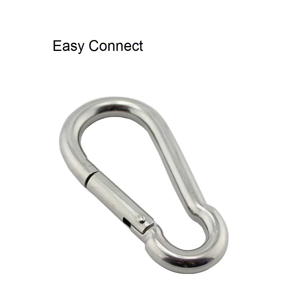 2PCS 304 Stainless Steel Snap Spring Hook Carabiner Link Clip 5mm 6mm 7mm 8mm Oval Snap Hook Carabiner For Camping Hiking