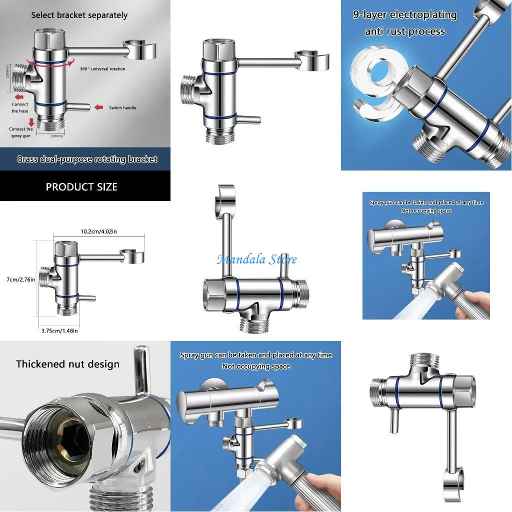 

U2JC not Drill Adjustable Bidet Sprayer Holders Brackets with Easy Installation Bidet Sprays Head Mount for Bathroom Faucets