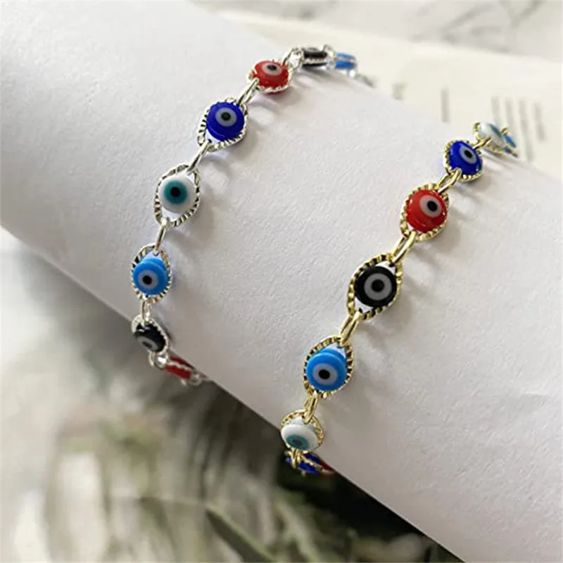 New Lucky Turkish Evil Eye Chain Bracelet For Women Men Fashion Demon Blue Eyes Bracelets&Bangle Party Jewelry Gifts Wholesales