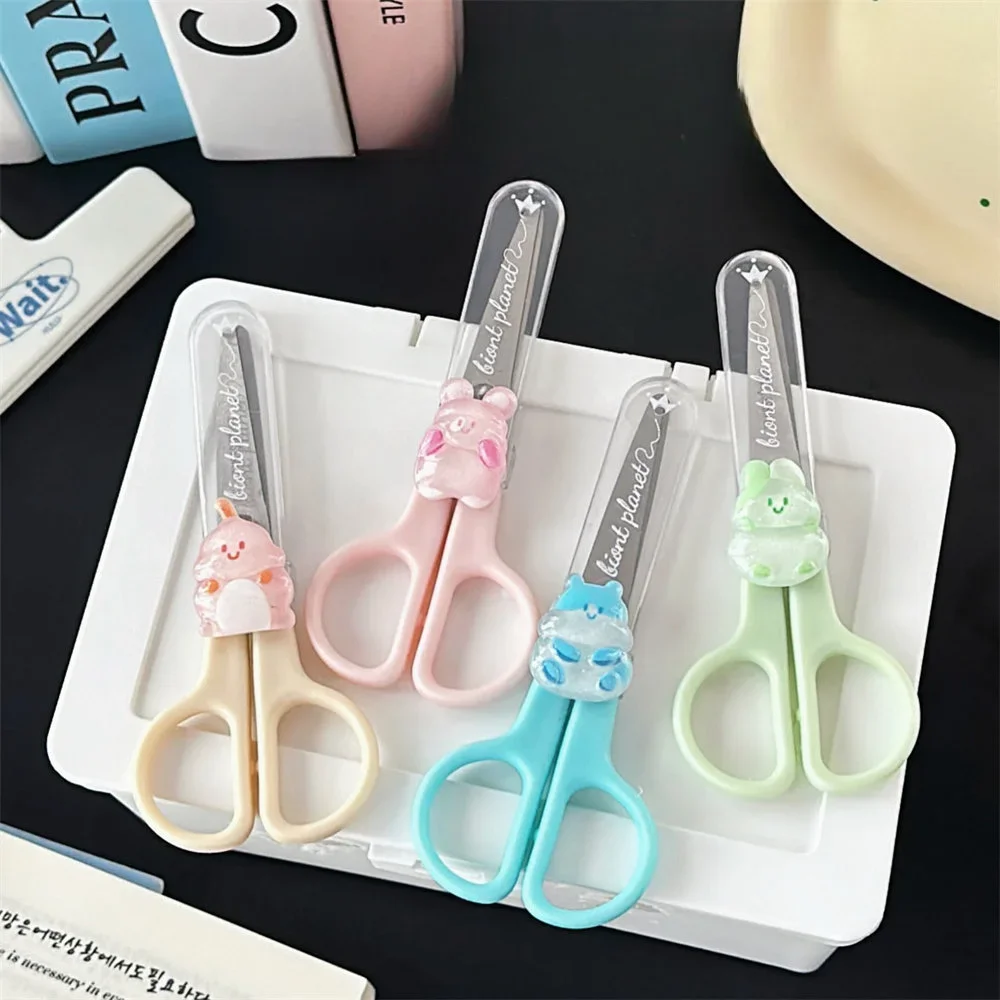 2025 Scissors Kawaii Cartoon Students Hand Made Diy Scissors Children Art Paper Cutters Cute Stationery