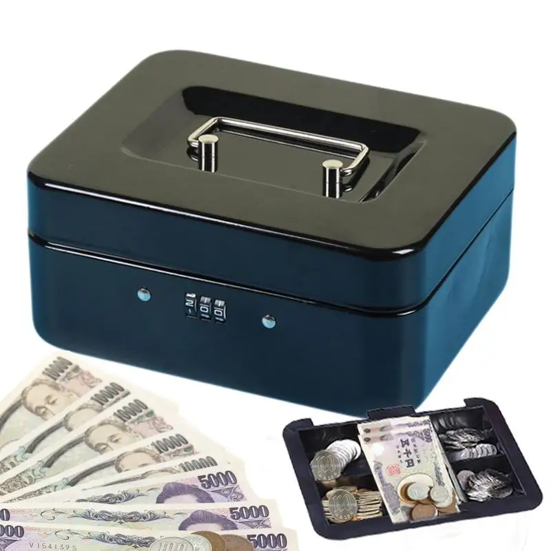 Portable Safe Box Security Lock Box Portable Security Lock Box Deposit Box With Code For Banknotes Cards Jewelry Keys