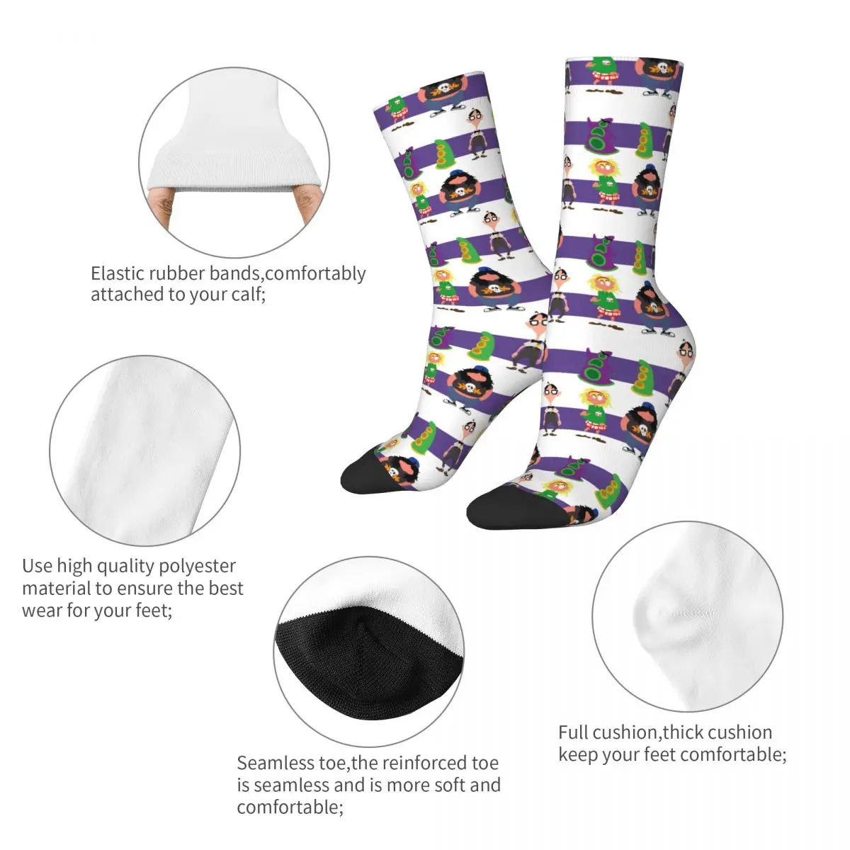 Harajuku Day Of The Tentacle Sports Socks Lucasarts 90s Polyester Middle Tube Socks for Unisex Sweat Absorbing