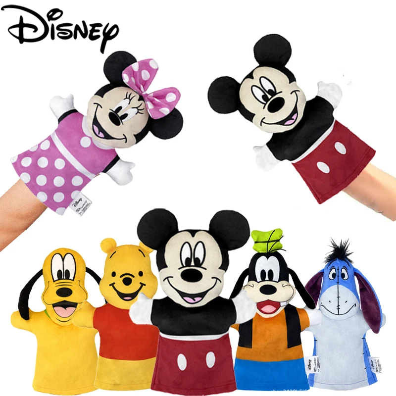 Disney Hand Puppet Mickey Minnie Donald Hand Finger Story toys Kindergarten Parent-child Interaction toys Children finger Toys