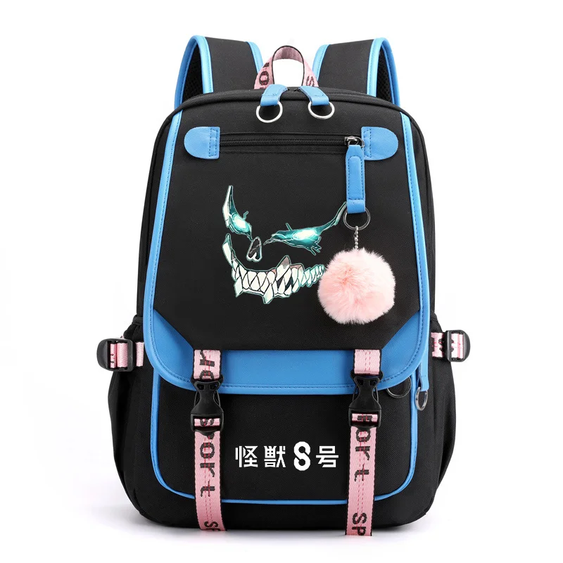 Nowy plecak Anime Kaiju No 8 Pattern Teenage Street Cool USB Backpack Wysokiej jakości plecaki Anime o dużej pojemności