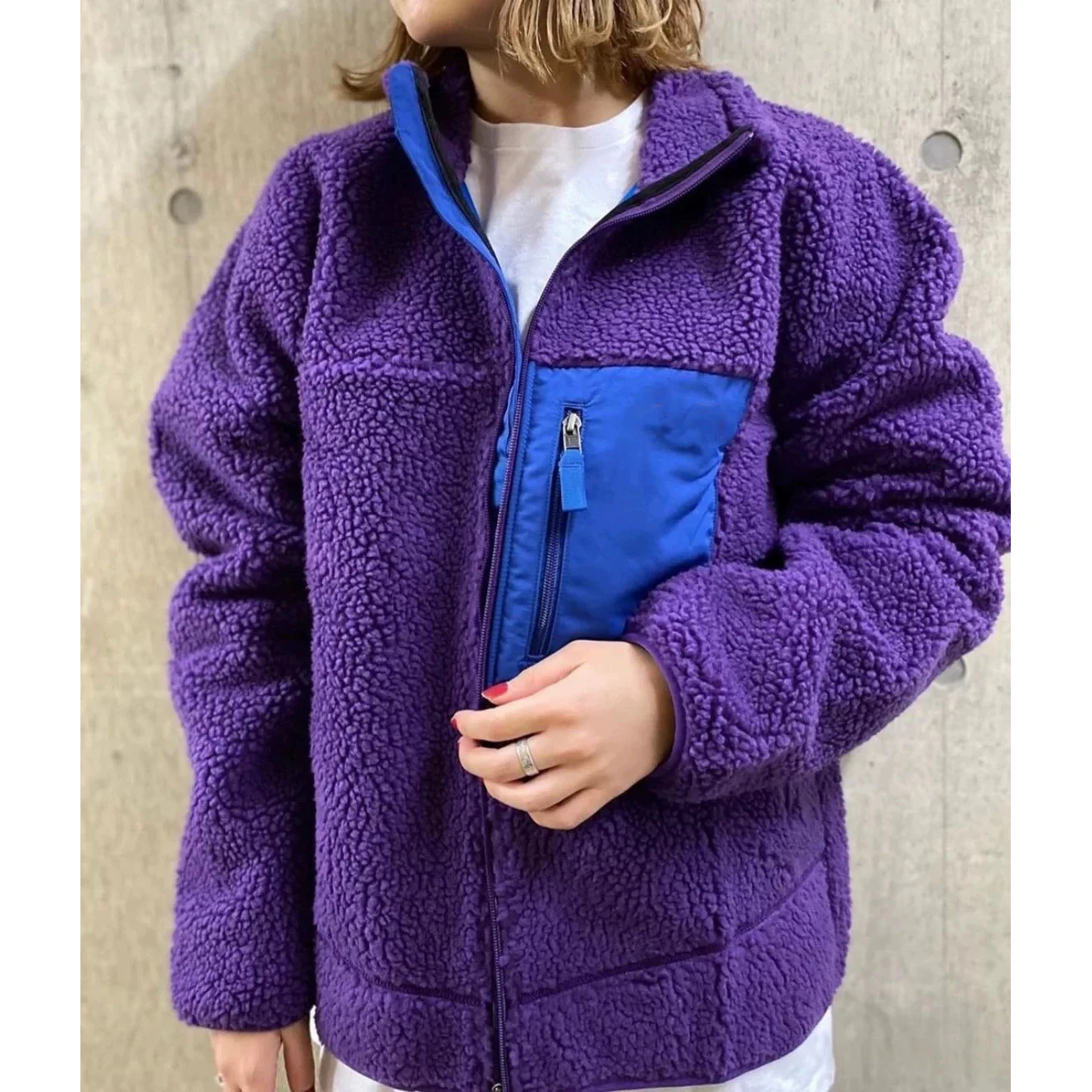 Chaqueta de Moda Juvenil para Exteriores, con Cierre, Forro Polar, Cuello Alto, Estilo Parejas, de Fibra de Poliéster, Corte ...