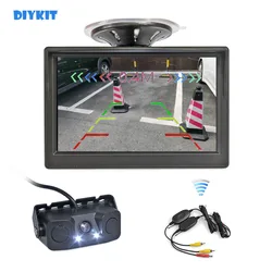 DIYKIT Wireless 5inch TFT LCD Display Car Monitor Waterproof Video Parking Radar Sensor Car Rear View Camera