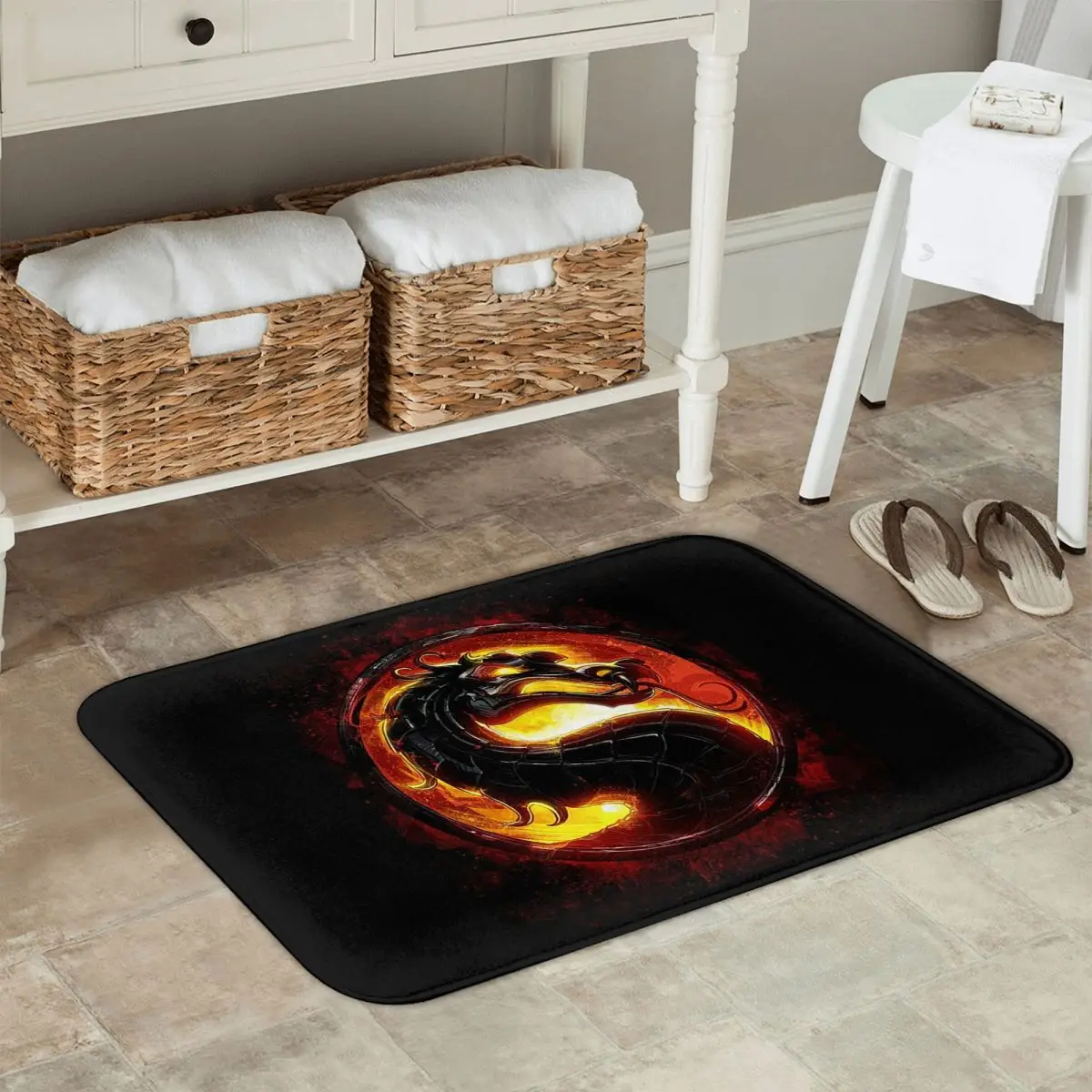 Cartoon Mortal Kombat Non-slip Doormat Floor Mat Sand Scraping Carpet Rug for Kitchen Entrance Home Balcony Footpad Mats