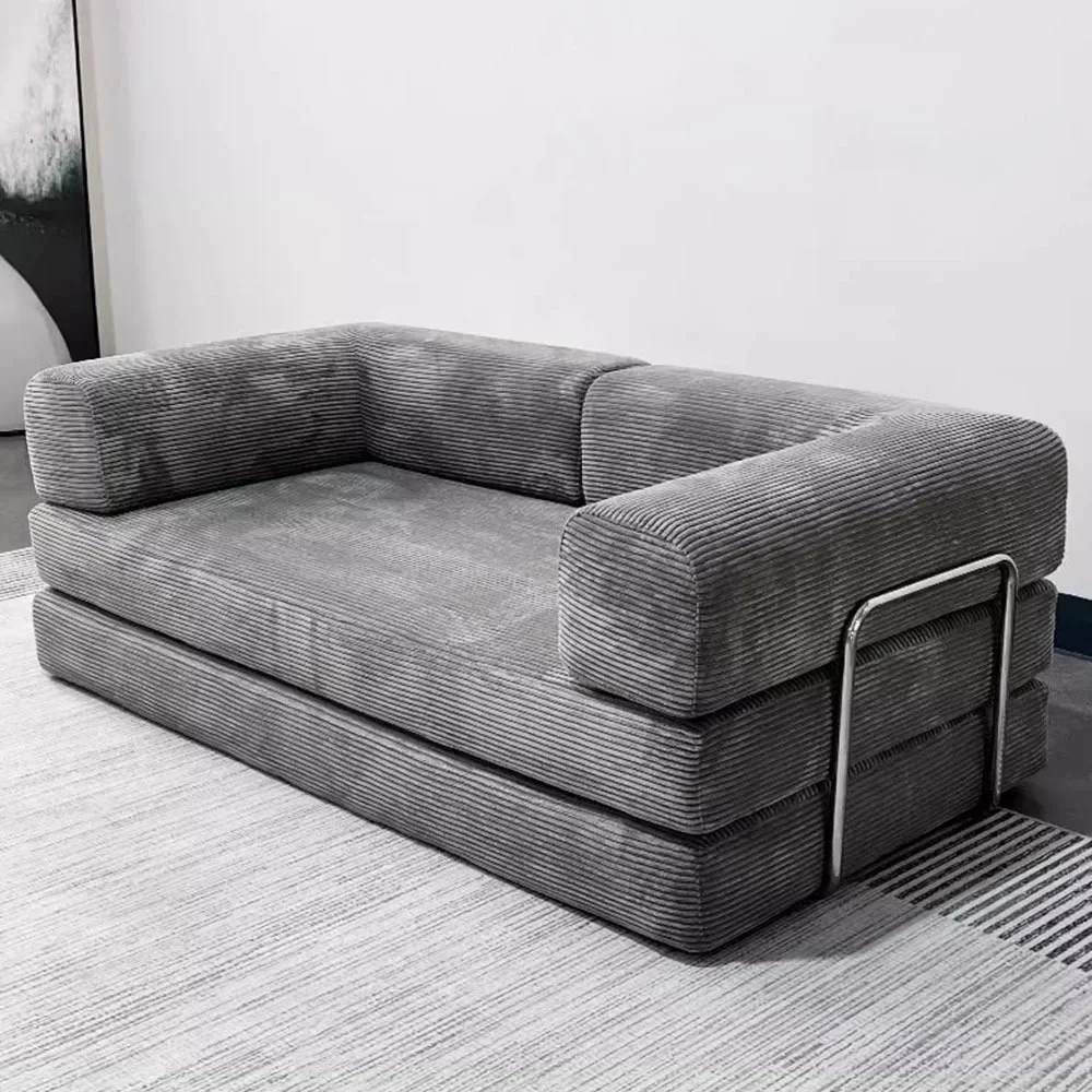 150cm Modern Style Air Compression Fabric Flannel Deformable Modular Couch for Living Room Sectional Composable Teddy Sofa Bed image 2