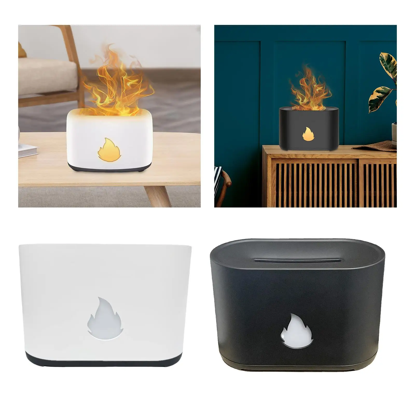 3D เปลวไฟ Night Light Humidifier ชาร์จ USB Quiet Aromatherapy Diffuser