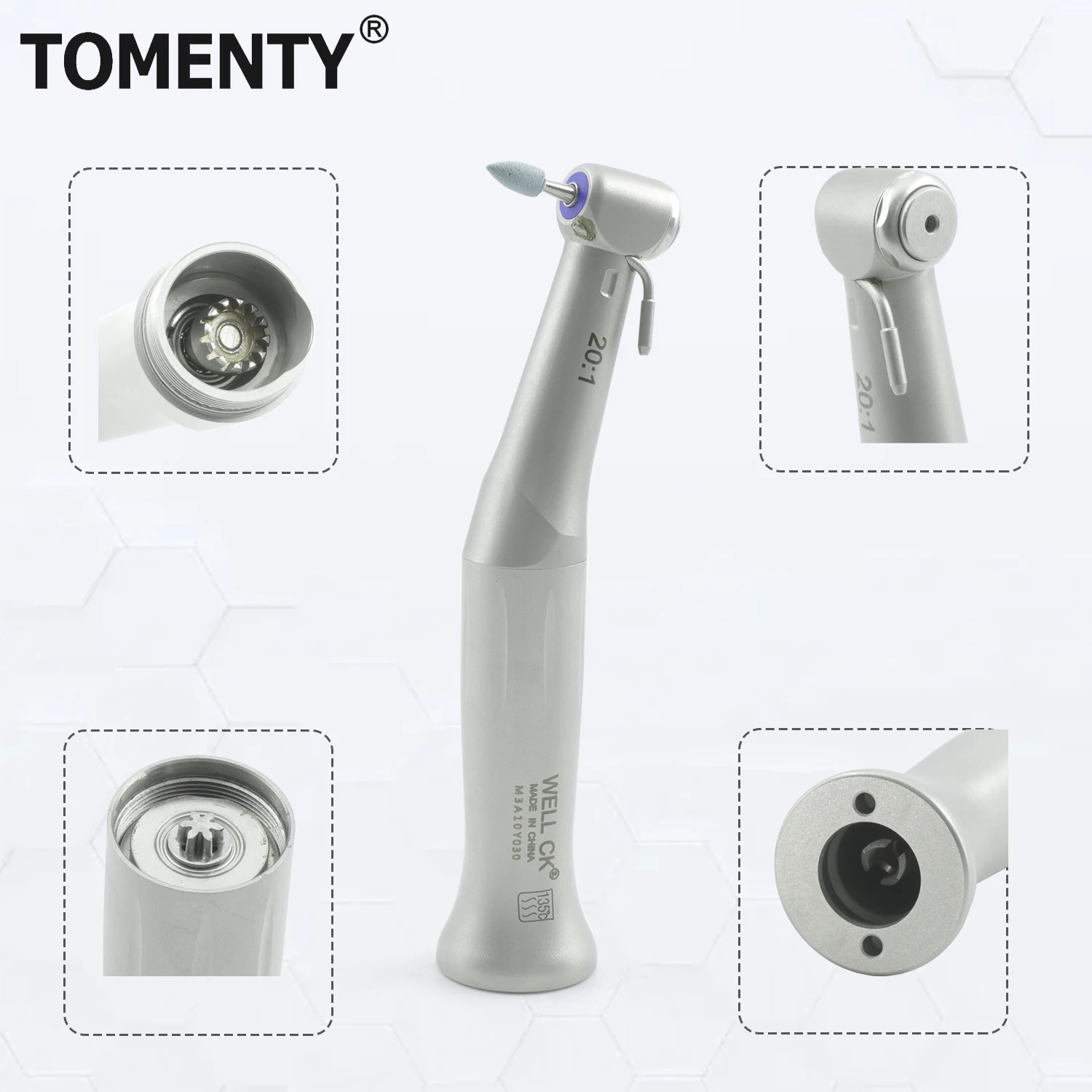 

TOMENTY Dental 20:1 Contra Angle Low Speed Handpiece Odontologia Implant Surgery Contra Angle Dentistry Equipment for S-MAX SG20