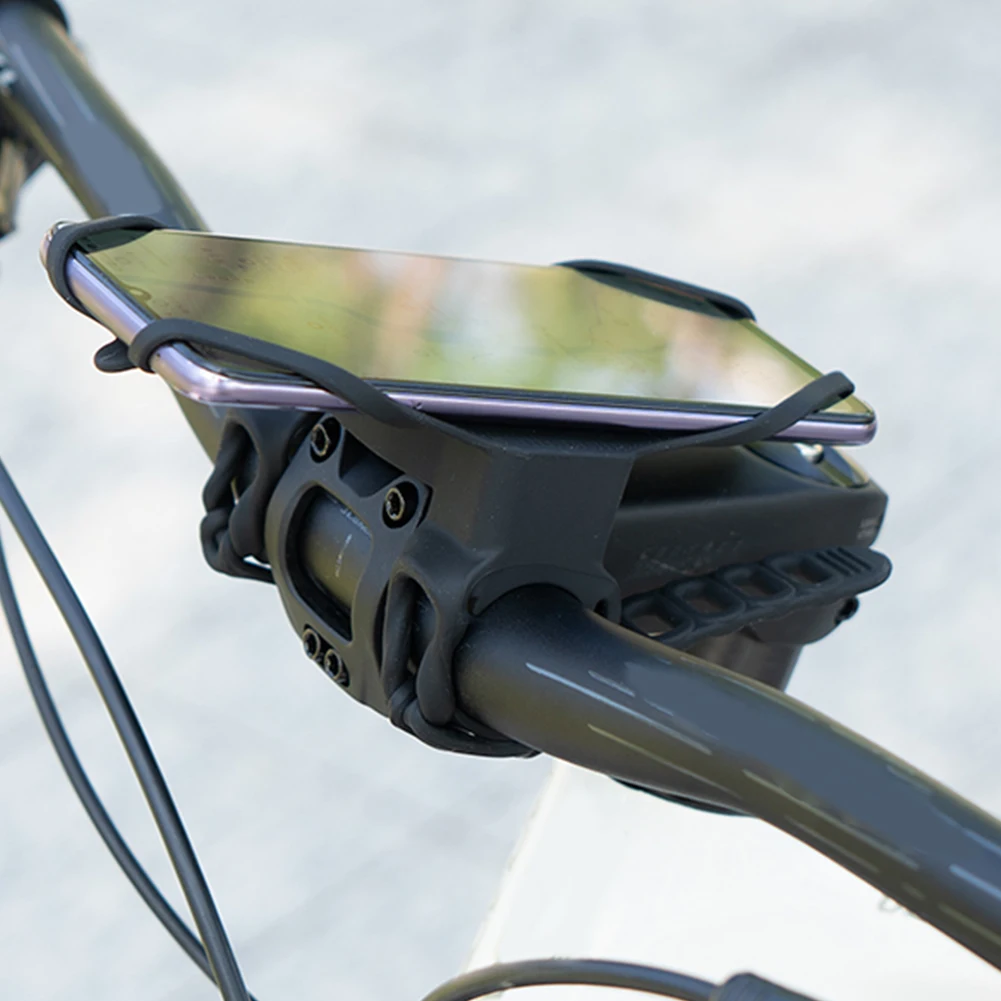 سيليكون الدراجة لتحديد المواقع دعم قوس العالمي الدراجة المقود الهاتف جبل دراجة الملاحة حامل جوّال بلاستيكي للهاتف 4 بوصة +