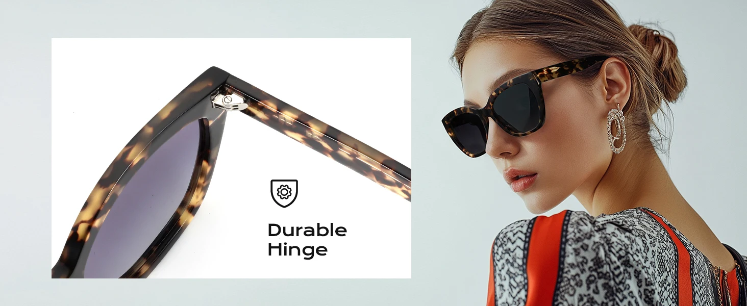 ZENOTTIC Modedruck, quadratisch, polarisiert, Sonnenbrille, Acetat-Schmetterlings-Sonnenbrille für Damen, zum Fahren, UV400-Schutz – Detail 6
