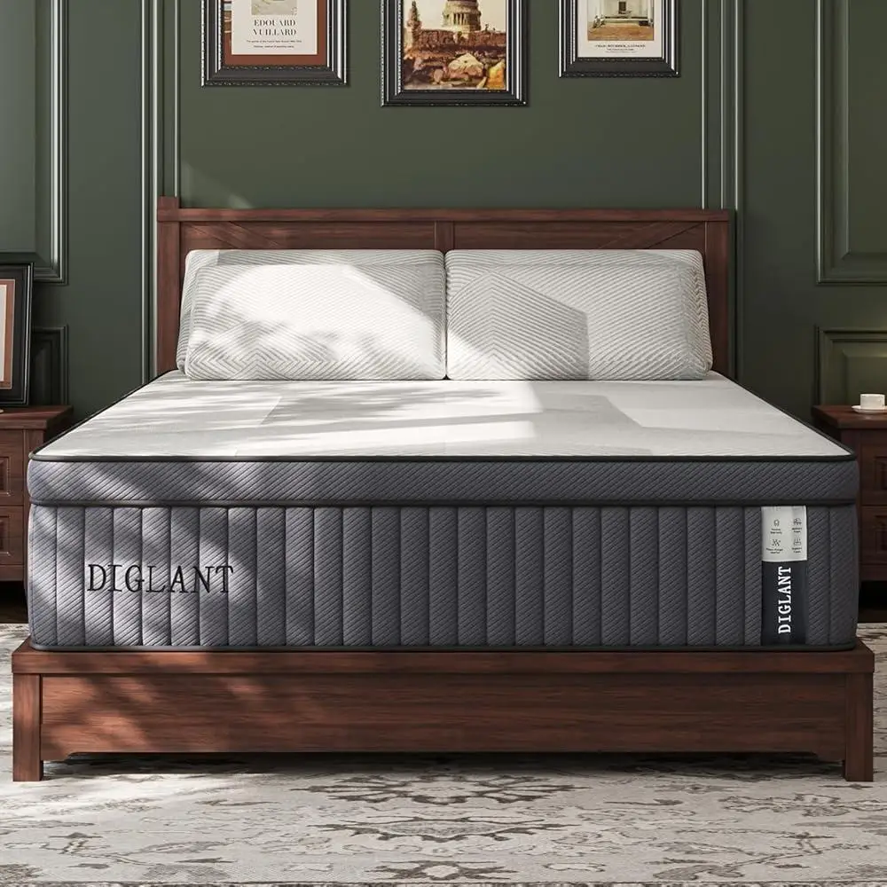14 Polegada euro superior híbrido colchão de espuma memória bolso primavera alívio pressão pelúcia superfície dormir conforto apoio sono repojado