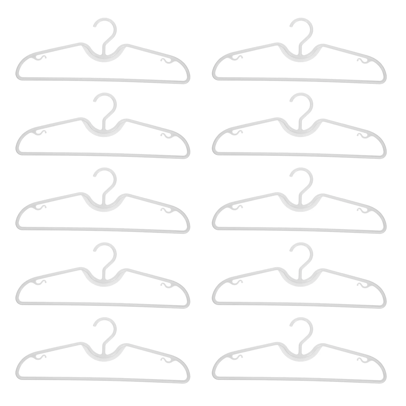 

10pcs Short Neck Hangers Non-Slip Plastic Clothes Space Saving Shirt Pants Closet Organizer M-Shaped Design Anti-Slip Heavy Duty