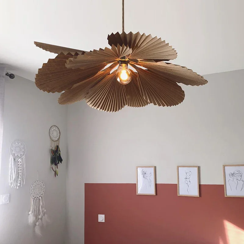 Wabi Sabi lampada da soffitto in carta soggiorno negozio Led lampadario a soffitto cucina isola lampade a sospensione decorazioni per la casa Lustre