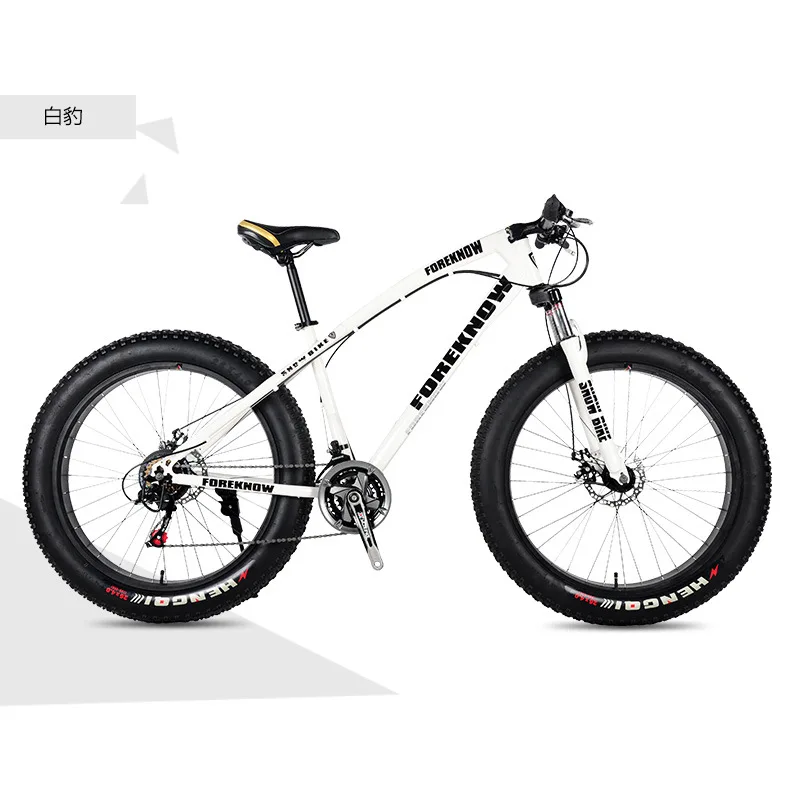 Snowbike 26/20 Inch 27 Speed Dual Disc Brake Mountain Snow Beach Fat Tire Variable Speed Bicycle