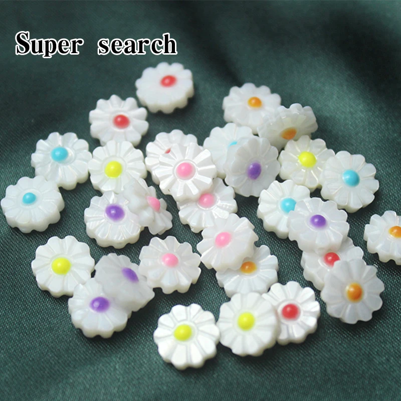 1 pieces10mm Natural Daisy Sunflower Cut Mother Of Shell Beads For DIY Jewelry Making Crafts Bracelet Necklace Accessories