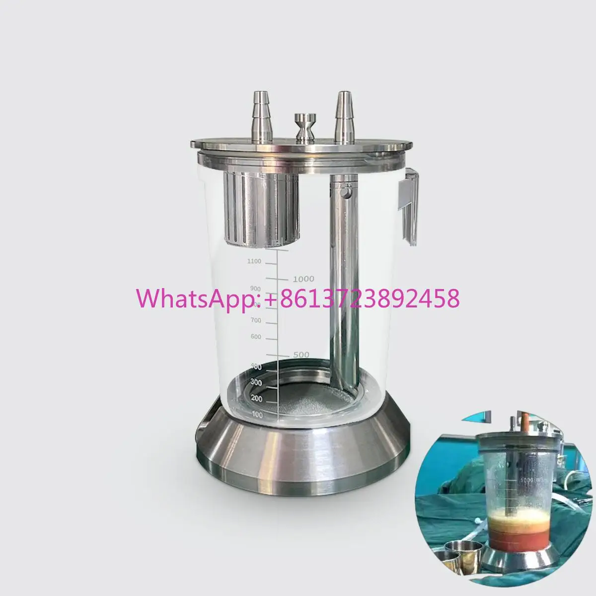 

1500ml Reusable LARGE VOLUME FAT HARVESTING SYSTEM Lipofilling Lipo Collector