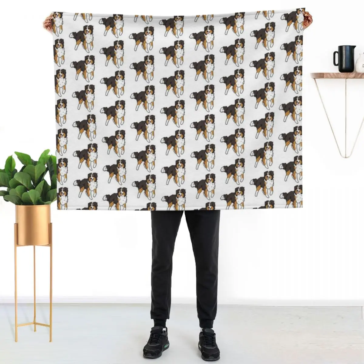 Australian shepherd face cute illustration - black tricolor australian shepherd Throw Blanket Kid'S For Sofa Thin Blankets