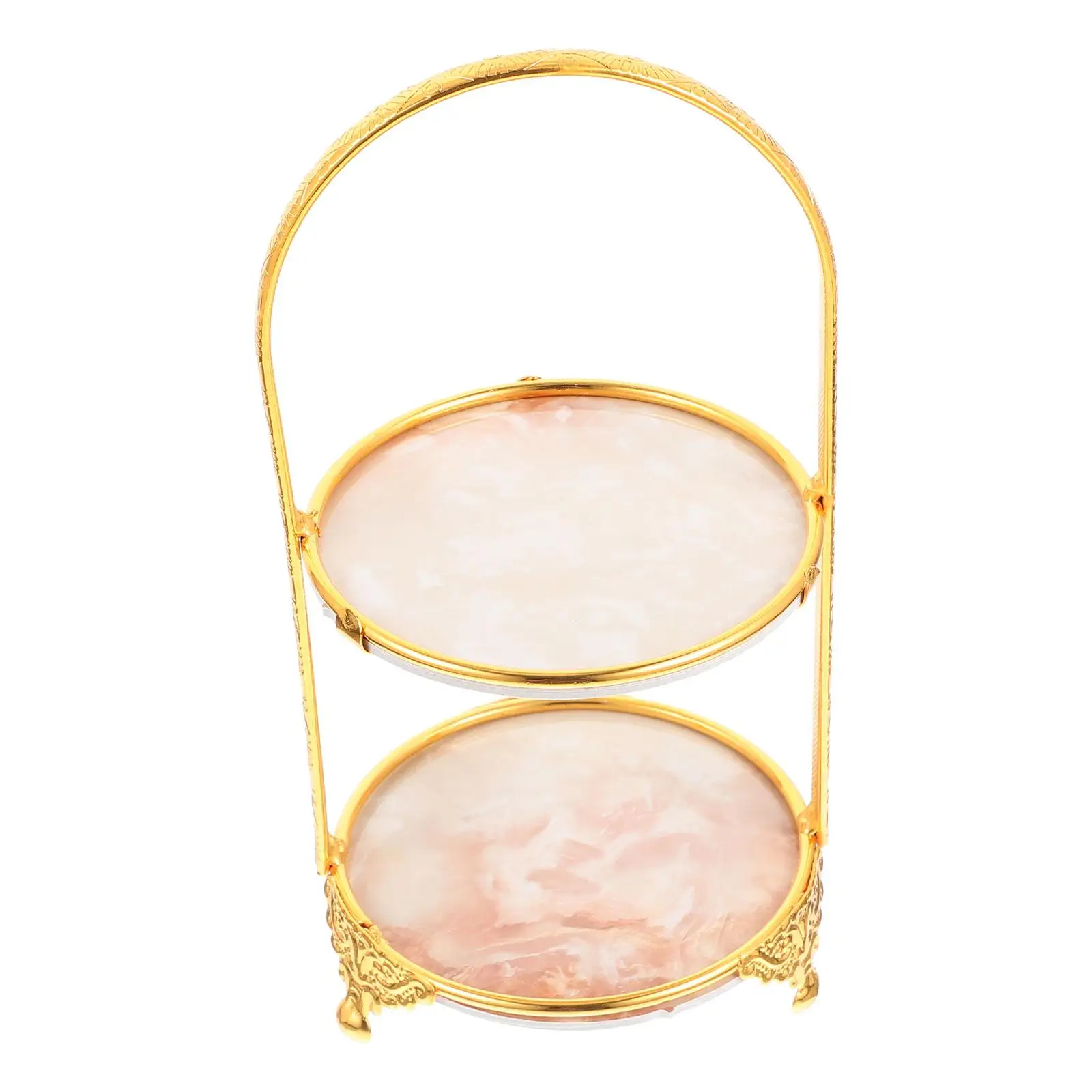 

Cake Stand Metal Tiered Dessert Tray Double Layer Serving Display Holder Fruit Snack Storage Kitchen Bar Decor