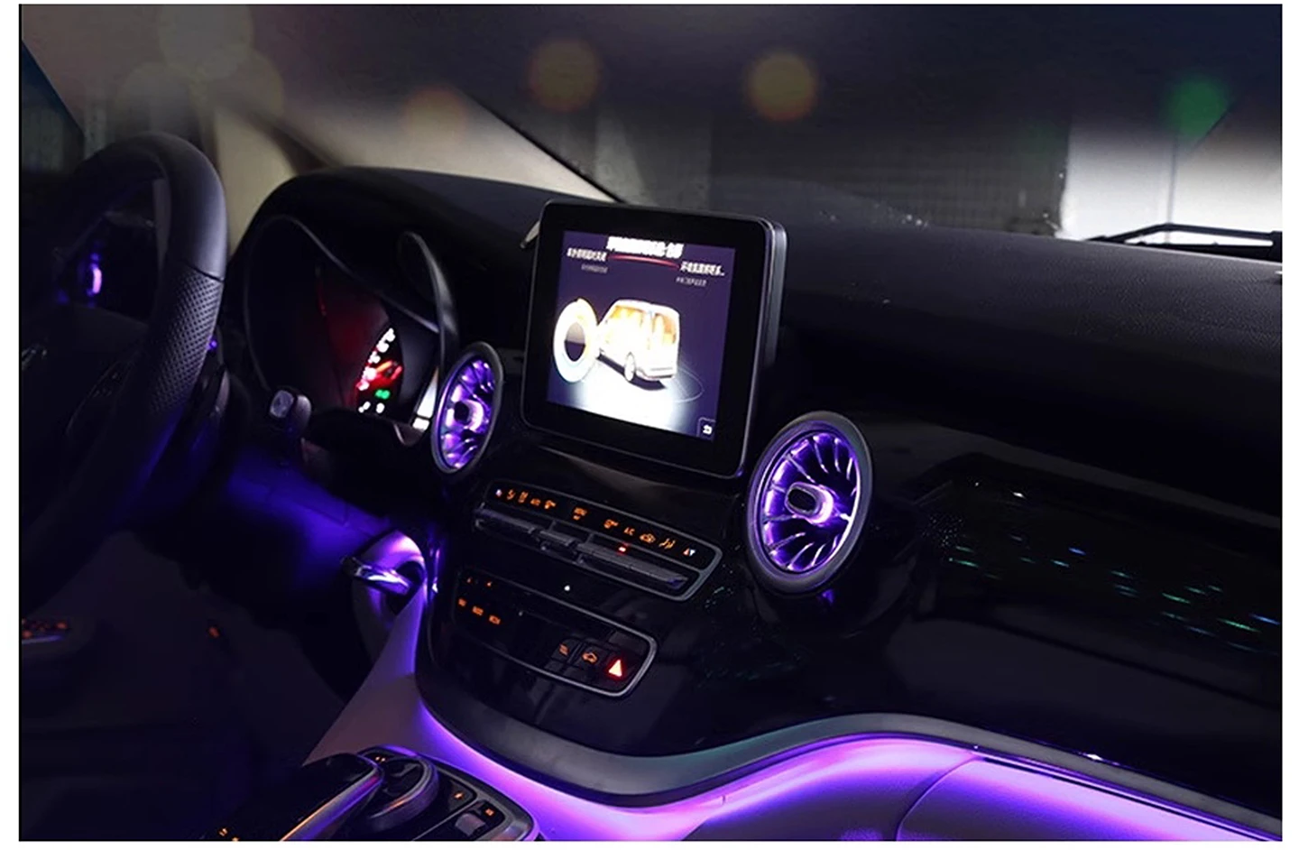 Upgraded 64-color Ambient Light for Mercedes-Benz V-Class W447 V260 Vito Interior Light Emitting Diode Light Bar Vent