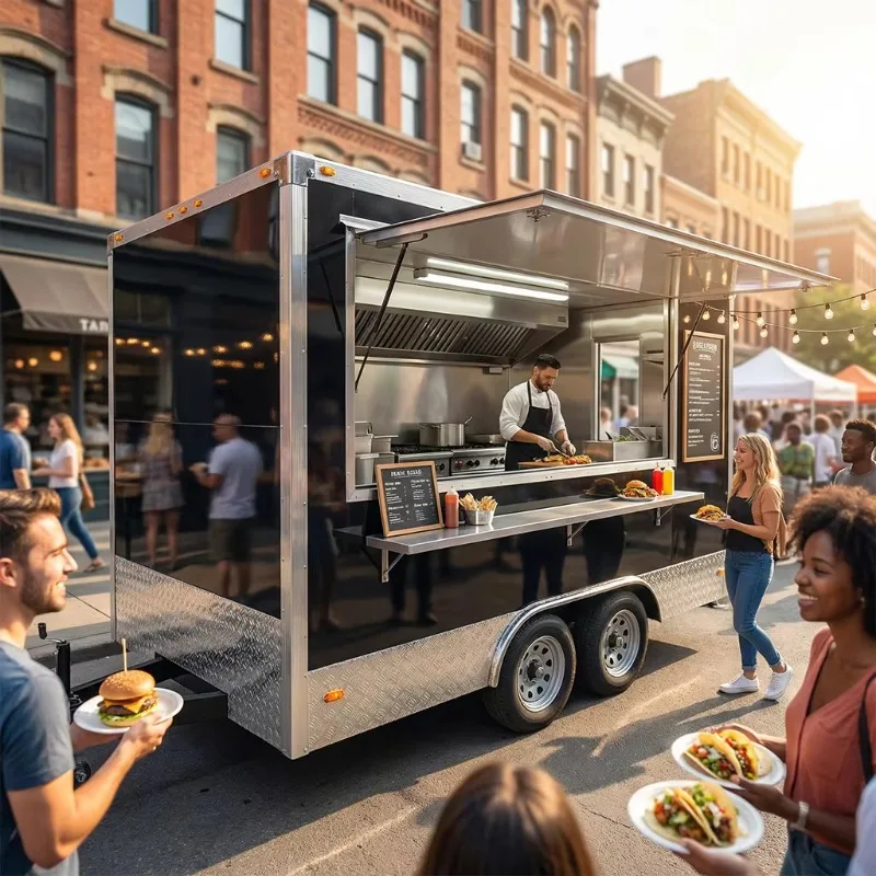Customized China Snack Concession Fast Food Bakery Food Trailer Cart Mobile Burger Food Van Truck For Sale Usa