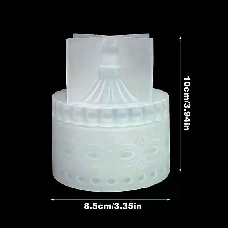 1set Striped Candle Jar Silicone Mold - DIY Circular Stripe Storage Jewelry Box For Clay, Epoxy Resin, Plaster, Concrete view 5