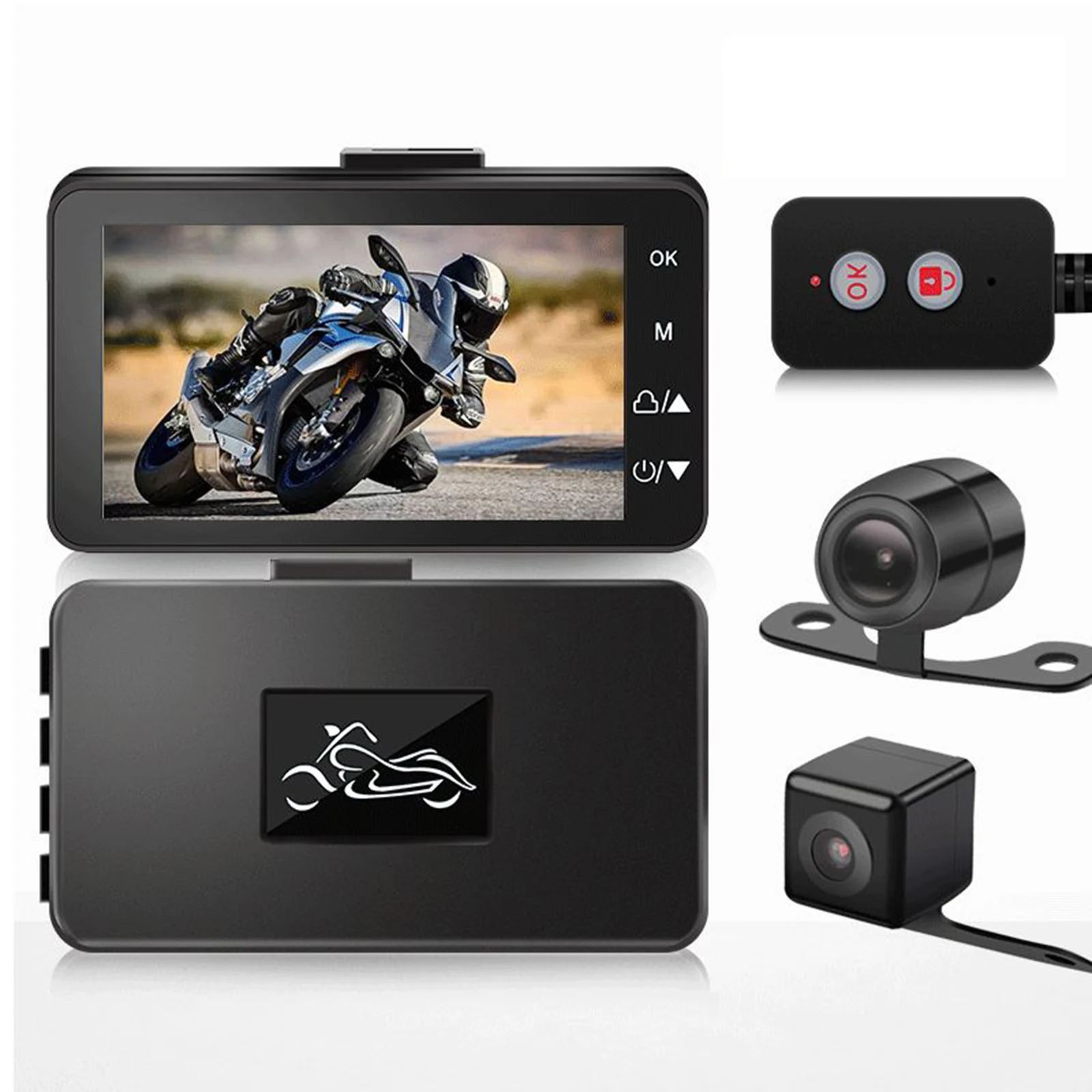 

3 Inch Motorcycle Driving Recorder Hd Waterproof Dual Lens Night Vision Enhanced Motorcycle Riding Special Recorder