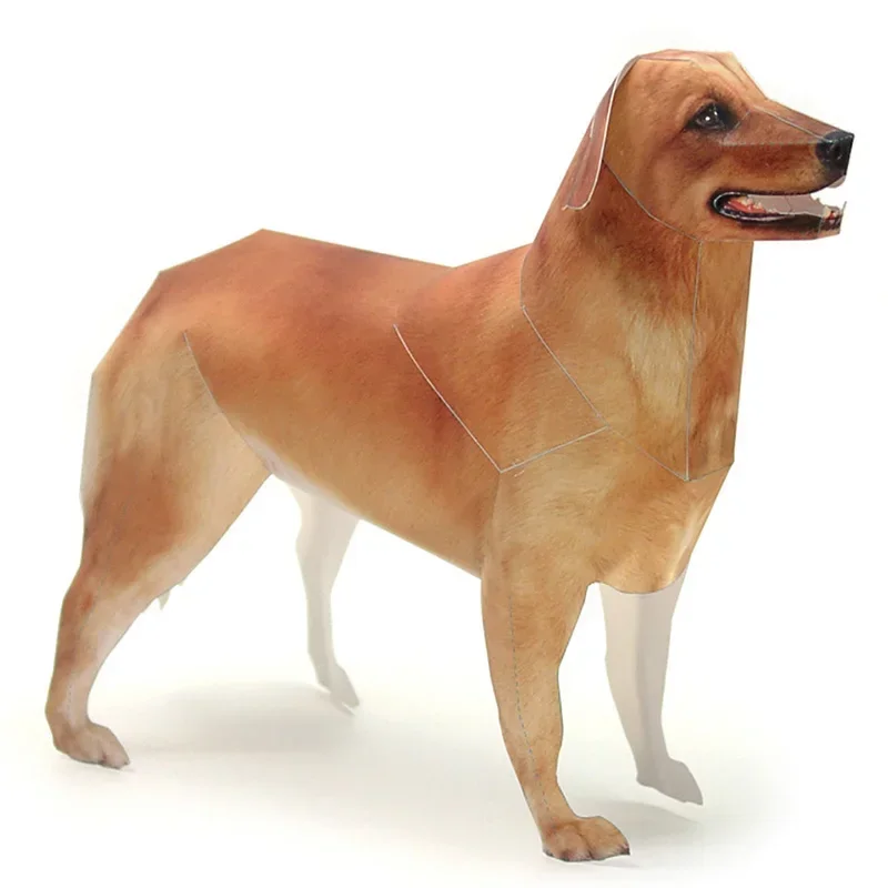 Golden Retriever Dog Paper Model Realistic Animal Mini Origami Art Cute 3D Papercraft DIY Kids Adult Handmade Craft Toys WE-029