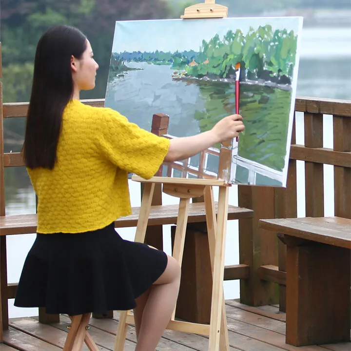 Fengfeng New Zealand Imported Pine Wood 1.45m Sketch Wooden Solid Wood Oil Painting Rack Wooden