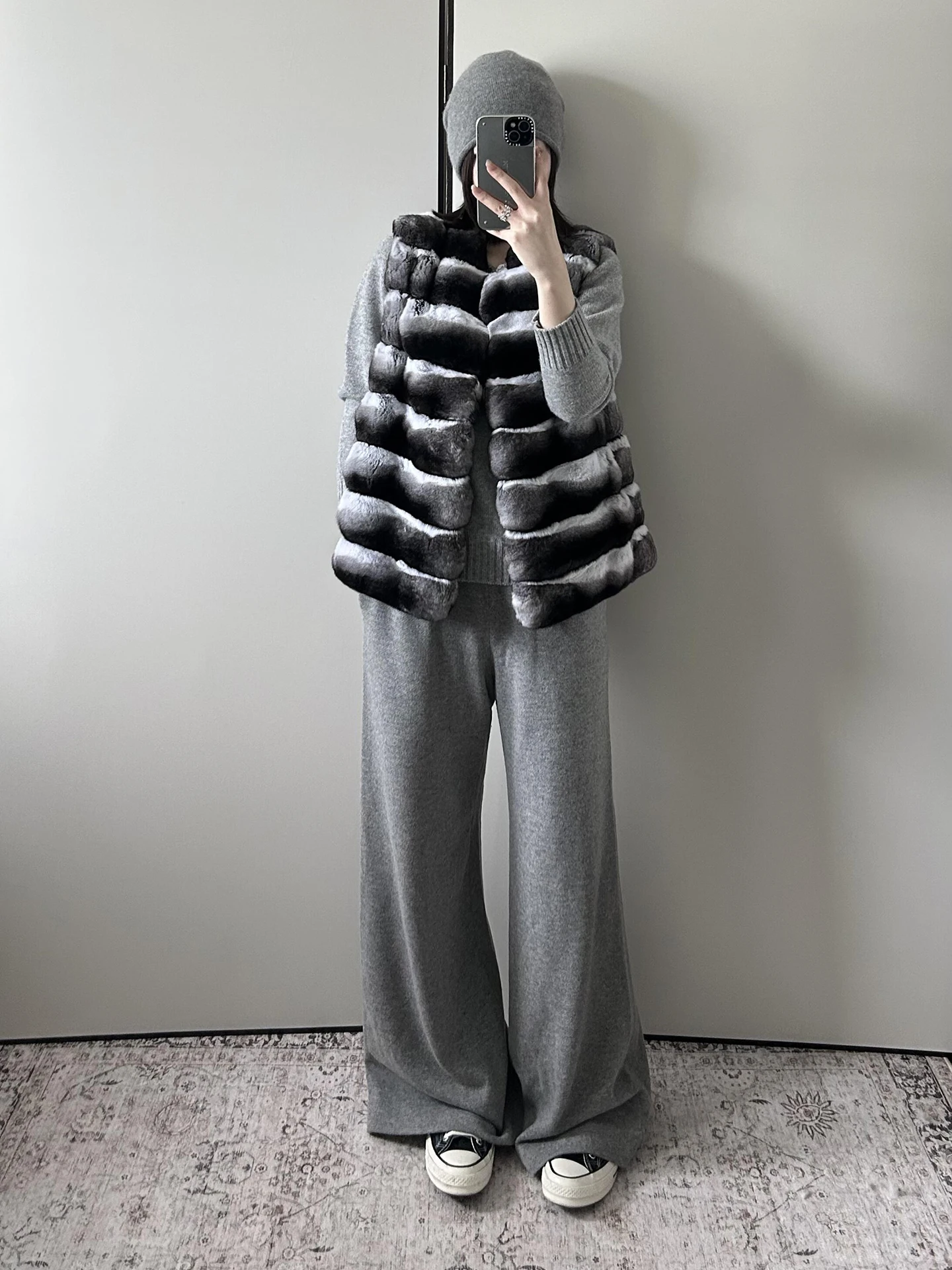 친환경 토끼털 코트 여성용 패셔너블 럭셔리 드래곤 아우터웨어 편안하고 따뜻한 스트라이프 조끼