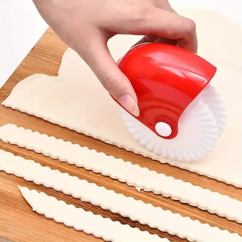 Kitchen Pizza Pastry Lattice Cutter Pastry Pie Decor Cutter Plastic Wheel Roller Baking Cutter Tools