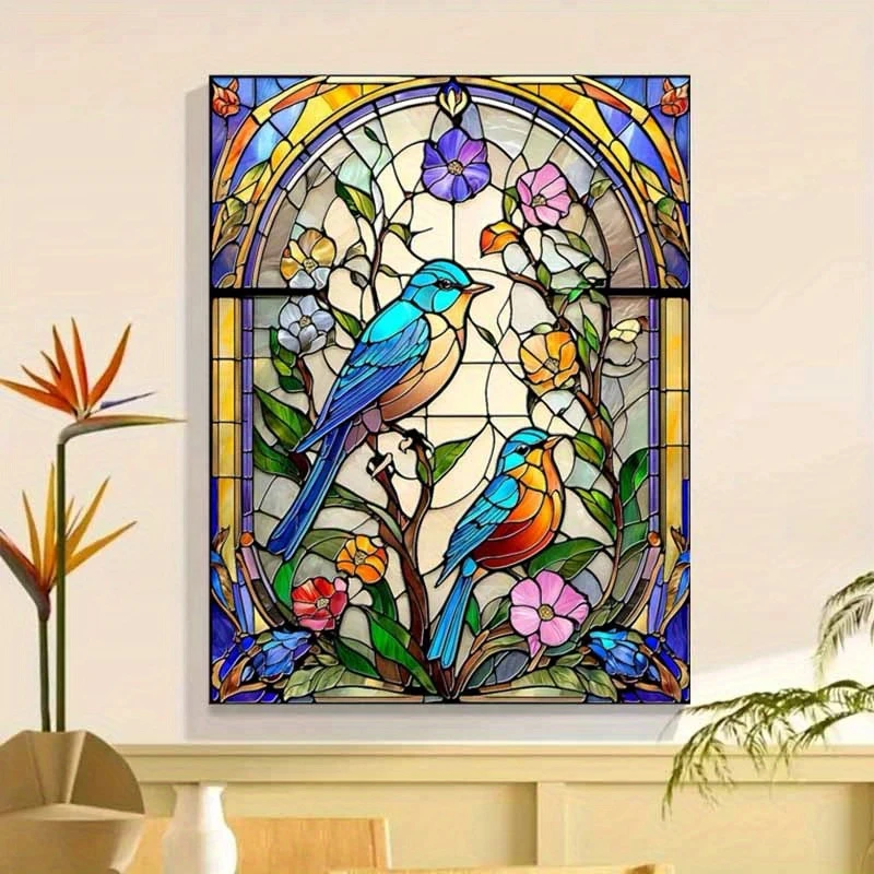 

1000 pcs Jigsaw Puzzles Stained Glass Birds Kids Toys Gift Educational Intellectual Decompressing Fun Family Game