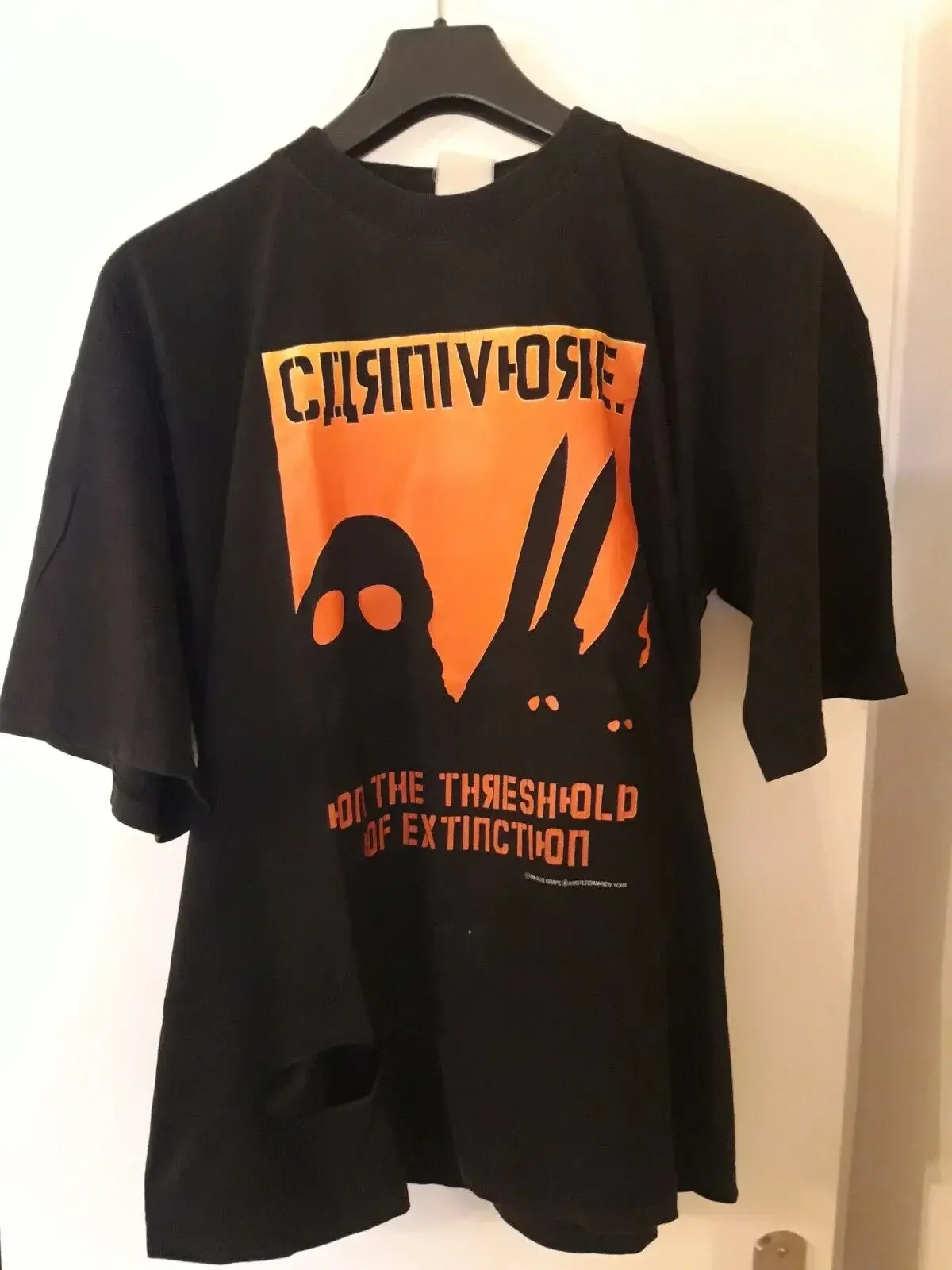 Vtg Carnivore Blue Grape T Shirt 1996 with big hole Type O Negative 90s Steele long or short sleeves