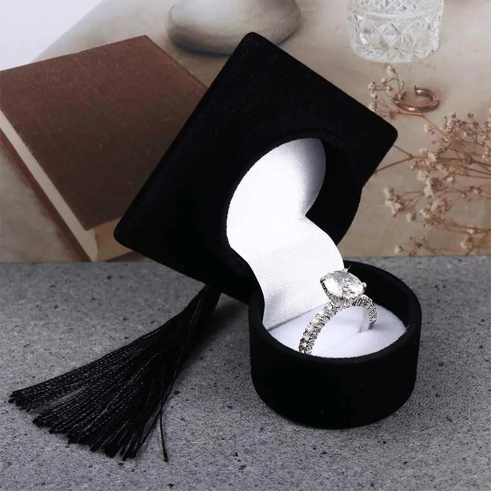 Packaging Small Graduation Gift Boxes Mini Ring Box Bachelor Cap Ring Box Earrings Jewelry Storage Jewelry Display Case