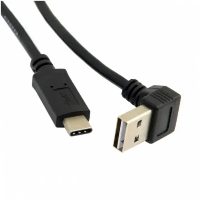 Reversible USB3.1 USB-C Type C to USB 2.0 90 Degree Left & Right Angled Data Cable for Macbook & Tablet & Cell Phone