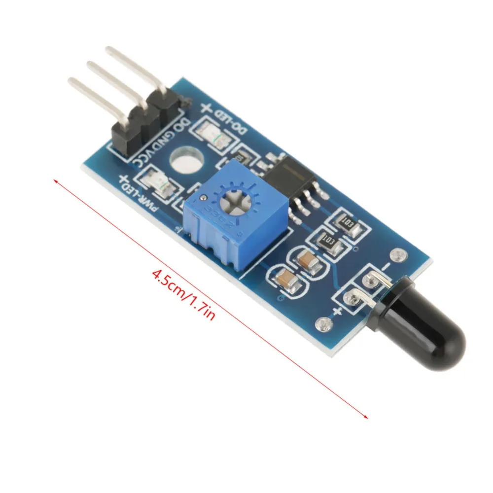 5 PCS 3.3V-5V Fire Sensor Module 3 PIN Temperature Detecting IR Sensor Digital Output Wide Voltage IR Infrared FireSensor