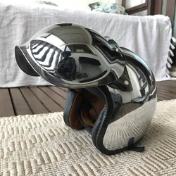 Casco de carreras profesional para Motocross, casquete plateado cromado, para Moto, todoterreno