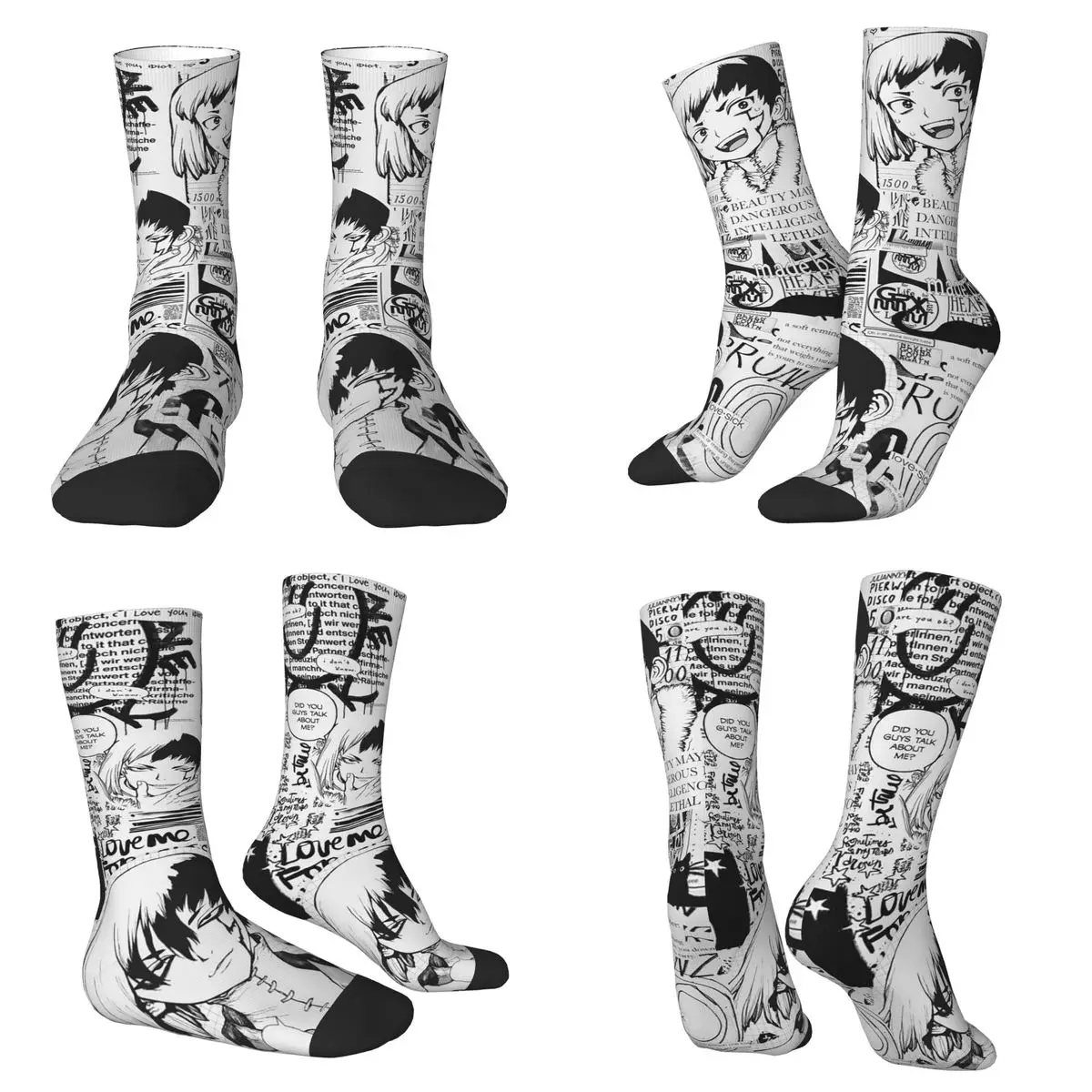 

Gen Asagiri Dr Stone Apan носки в стиле аниме Harajuku, высококачественные чулки, всесезонные длинные носки, аксессуары для подарка на день рождения унисекс