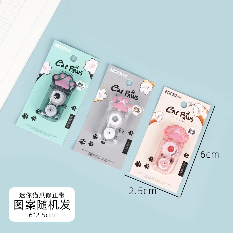 6M Big Capacity Creative White Kawaii Corrector Cat Claw Portable Correction Tape Prize For Student School Office Stationery